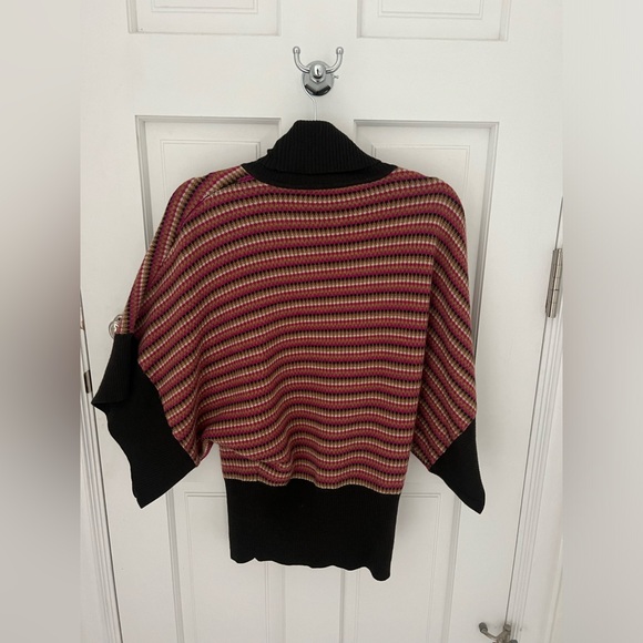 Trina Turk Camel Turtleneck Sweater Striped Multicolor 100% Merino Wool Women’s - Picture 2 of 9